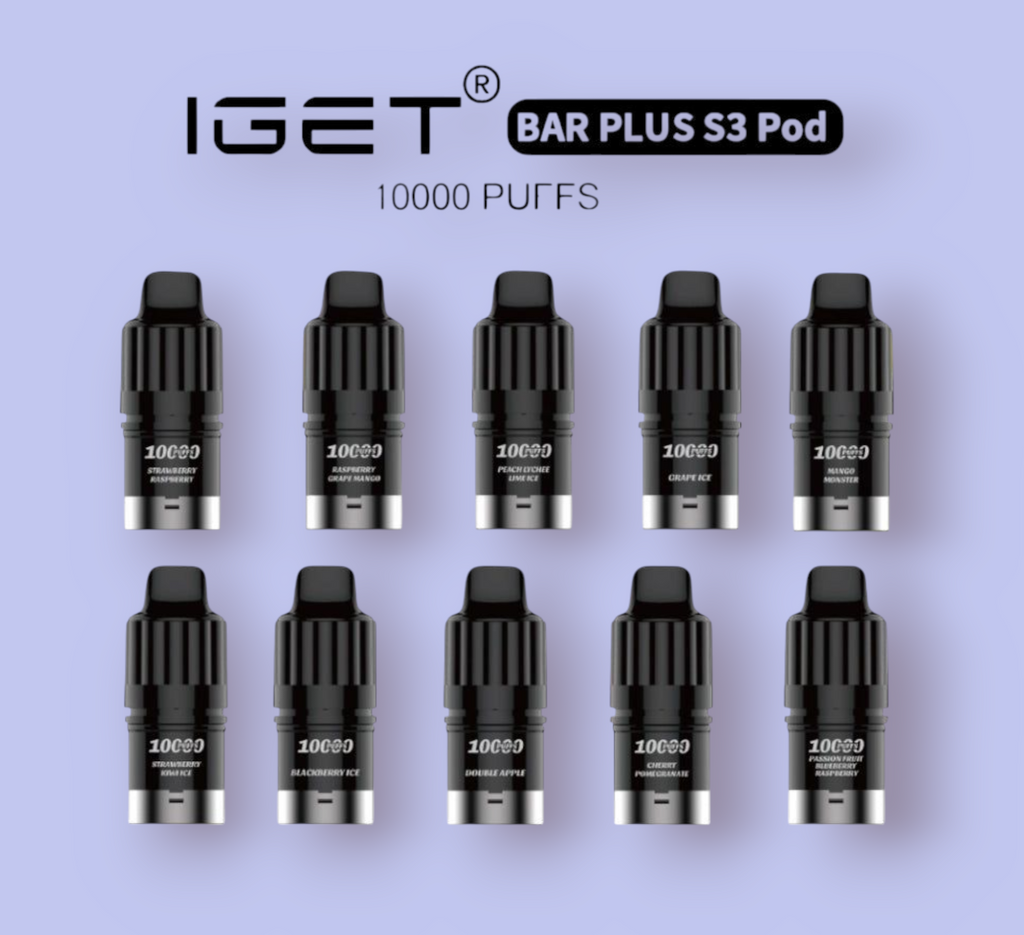 iget vape pods Bar Plus S3 Wholesale Color:Frozen Berry Voopoo Drag 6 Vape moleculas 5 y 7